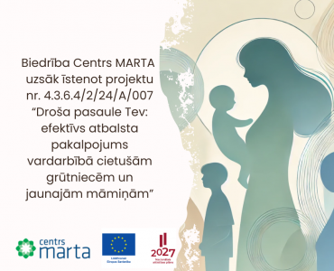 “Droša pasaule Tev: efektīvs atbalsta pakalpojums vardarbībā cietušām grūtniecēm un jaunajām māmiņām”